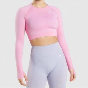 Gorgeous pink gymshark vital seamless 2.0 long sleeve SIZE XS
